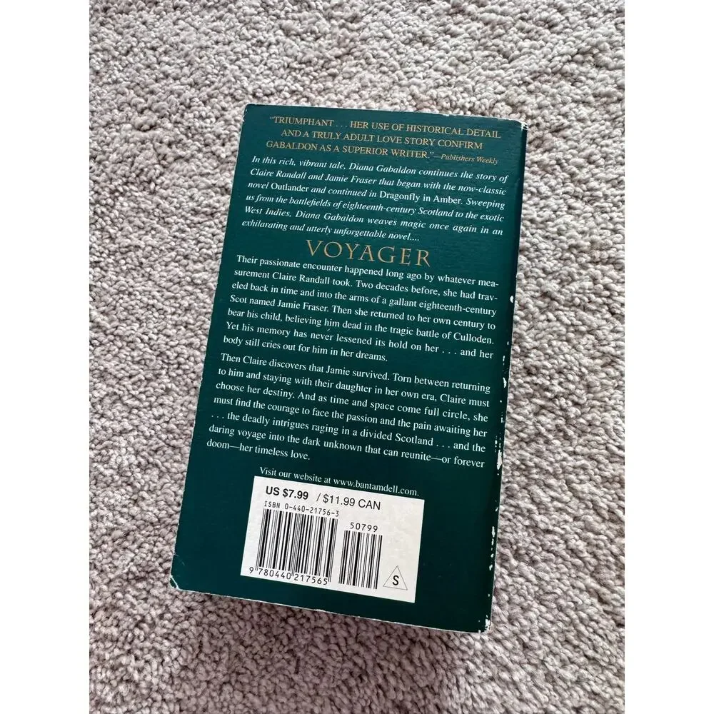 Voyager by Diana Gabaldon Paperback Copy Outlander Series #3 Historical Fiction